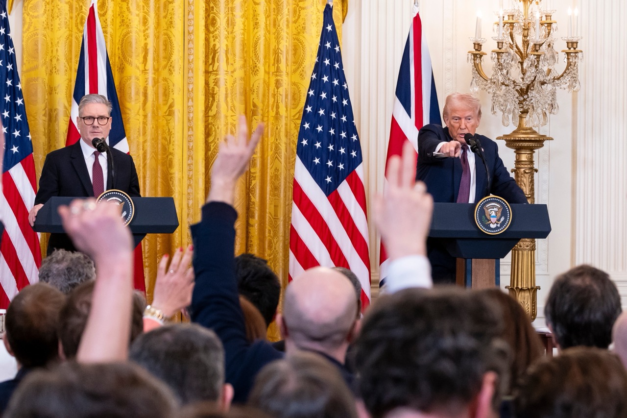 WASHINGTON – Feb 27, 2025: President Donald Trump and U.K. Prime Minister Keir Starmer hold a joint press conference at the White House.