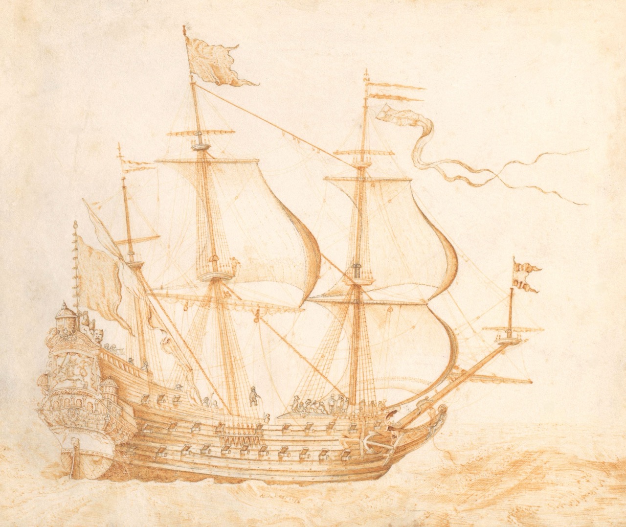Eendracht. Penseel in bruin en grijs door Alven Rost, 1658. Collectie Rijksmuseum