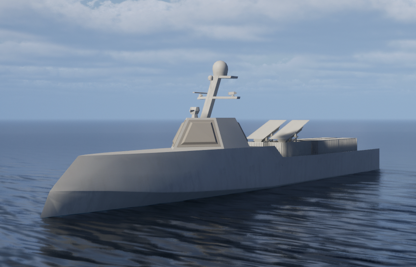 Render van het Multi-role Support Ship (bron: MARIN)
