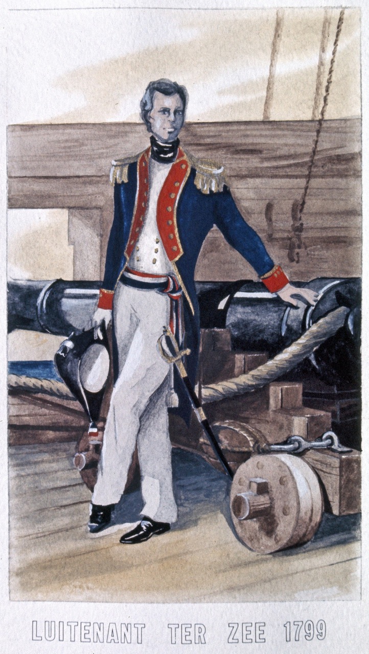 Een luitenant-ter-zee in een uniform van rond 1799, maker onbekend (collectie NIMH)