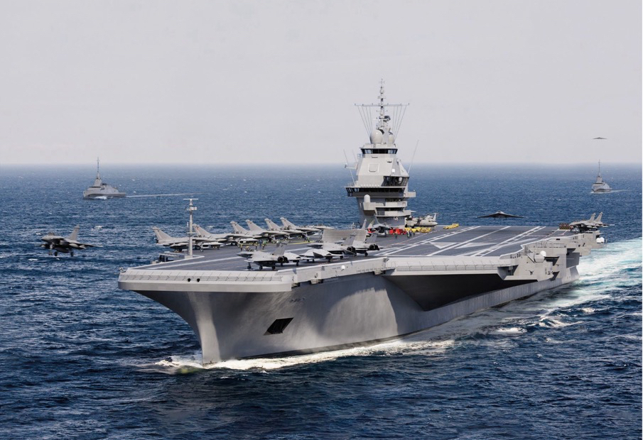 Render van het toekomstige Franse vliegkampschip France Libre (bron: copyright NAVAL)