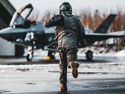 Dutch 322 Squadron. Dutch F-35 pilot scrambles for a QRA, Quick Reaction Alert taken.